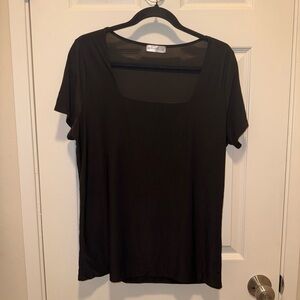 Gemma + Olivia Black Sheer Short Sleeve Top